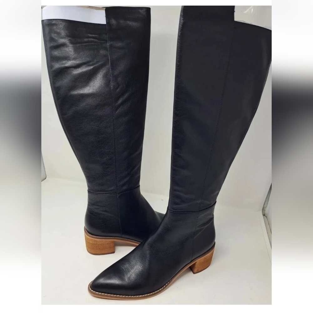 Wittner - Australia Joslyn Black Leather Block Heel Long Boot 41 EU - 9.5 US NIB